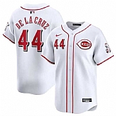Men's Cincinnati Reds #44 Elly De La Cruz White Home Limited Baseball Stitched Jersey Dzhi,baseball caps,new era cap wholesale,wholesale hats